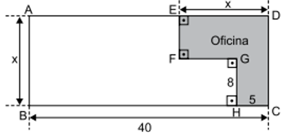 Questão de VUNESP sobre Áreas de Figuras Planas